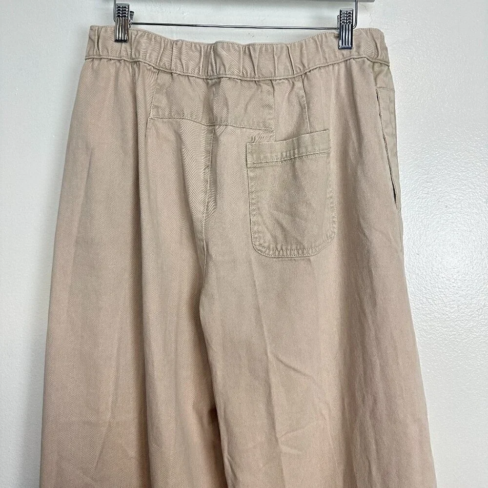 FREE PEOPLE After Love Roll Cuff Wide Leg Pants in Sandshell Size Medium - Picture 9 of 13